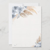 Boho Teddy Bear Dusty Blue Bearly Wait Baby Dusche Einladung (Rückseite)