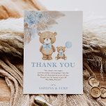 Boho Teddy Bear Dusty Blue Floral Baby Boy Dankeskarte<br><div class="desc">Dieser hübsche Teddybär mit dem Thema Dankeschön-Karte ist sicher, ein Lächeln auf die Gesichter Ihrer Gäste zu setzen! Die Farben Blau, Braun und Beige machen dieses Design zu einem idealen Ort für eine Babydusche. Personalisieren Sie die Karte mit Ihren Daten, und wenn Sie gewollt haben, um den Stil und die...</div>