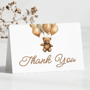 Boho Teddy Bear erste Geburtstagspartei Dankeskarte