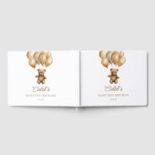 Boho Teddy Bear erste Geburtstagspartei Gästebuch (Voll)