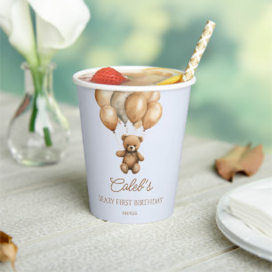 Boho Teddy Bear erste Geburtstagspartei Pappbecher