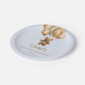 Boho Teddy Bear erste Geburtstagspartei Pappteller (Schrägansicht)