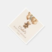 Boho Teddy Bear erste Geburtstagspartei Serviette (Ecke)