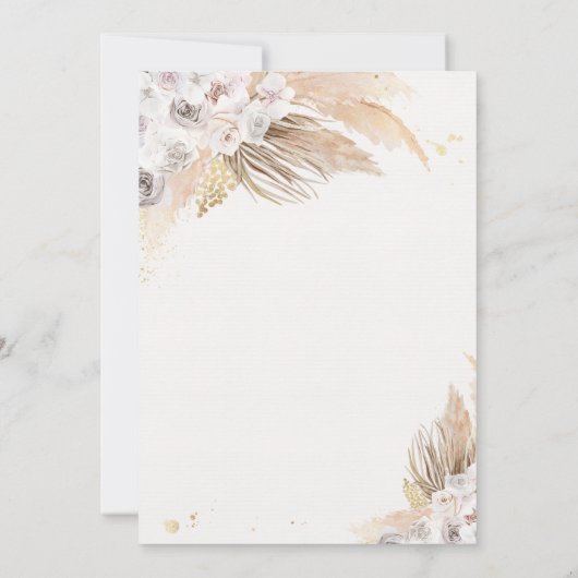 Boho Teddy Bear Gender Neutral Baby Dusche Einladung (Rückseite)