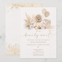 Boho Teddy Bear Gender Neutral Bear Baby Dusche in