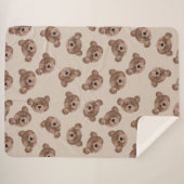 Boho Teddy Bear Kids Sherpadecke (Vorderseite (Horizontal))