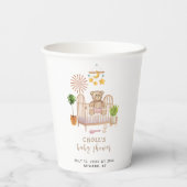 Boho Teddy Bear Kinderzimmer Babydusche Pappbecher (Rückseite)