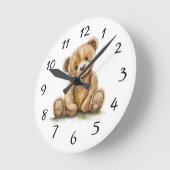Boho Teddy Bear Kinderzimmer Wall Clock Runde Wanduhr (Winkel)