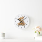 Boho Teddy Bear Kinderzimmer Wall Clock Runde Wanduhr (Zuhause)