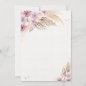 Boho Teddy Bear Mauve Pink Bearly Wait Baby Dusche Einladung (Rückseite)