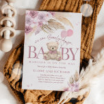 Boho Teddy Bear Mauve Pink Bearly Wait Baby Dusche Einladung<br><div class="desc">Boho Teddy Bear Mauve Pink Bearly Wait Baby Shower Einladung Alle Designs sind © PIXEL PERFECTION PARTY LTD</div>