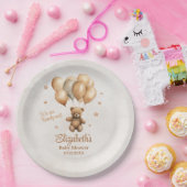 Boho Teddy Bear mit Balloons Baby Dusche Pappteller (Party)