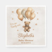 Boho Teddy Bear mit Balloons Baby Dusche Serviette (Vorderseite)
