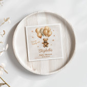 Boho Teddy Bear mit Balloons Baby Dusche Serviette