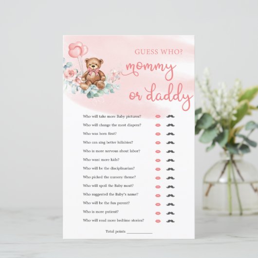 Boho Teddy Bear Mommy oder Daddy Baby Game (Stehend Vorderseite)