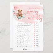 Boho Teddy Bear Mommy oder Daddy Baby Game (Vorne/Hinten)
