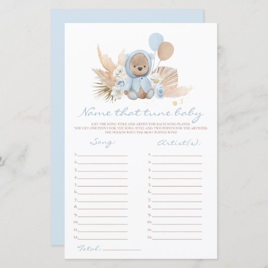 Boho Teddy Bear Name, dass Tune Baby Showspiel (Vorne/Hinten)