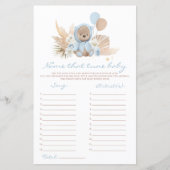 Boho Teddy Bear Name, dass Tune Baby Showspiel (Vorderseite)