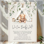 Boho Teddy Bear Neutral Baby Dusche Einladung