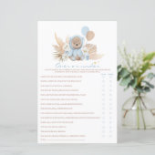 Boho Teddy Bear Ober oder unter Baby Showspiel (Stehend Vorderseite)