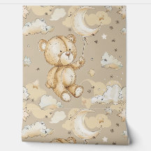 Boho Teddy Bear Pattern Baby Kinderzimmer Room