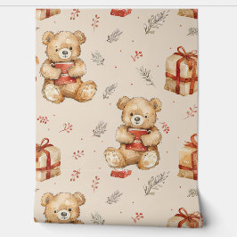 Boho Teddy Bear Pattern Baby Kinderzimmer Room Tapete