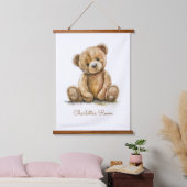 Boho Teddy Bear Personalisiert Kinderzimmer Wandteppich Mit Holzrahmen (Schlafzimmer)
