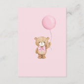 Boho Teddy Bear Pink Balloon Bücher für Baby Girl Begleitkarte (Rückseite)