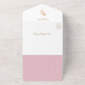 Boho Teddy Bear Pink Balloons Floral Baby Dusche All In One Einladung (Außenbereich)