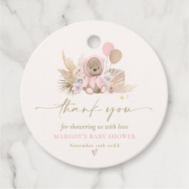 Boho Teddy Bear Pink Bearly Wait Baby Dusche Geschenkanhänger