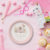 Boho Teddy Bear Pink Bearly Wait Baby Dusche Pappteller (Party)