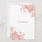 Boho Teddy Bear Pink Floral Balloon Babydusche Einladung (Rückseite)