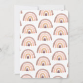 Boho Teddy Bear Rainbow Girl Pink Baby Shower Einladung (Rückseite)