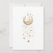 Boho Teddy Bear Stars Moon Babydusche Einladung (Rückseite)