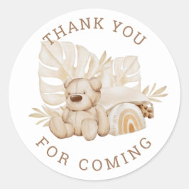 Boho Teddy Bear | Vielen Dank, Kindergeburtstag Pa Runder Aufkleber