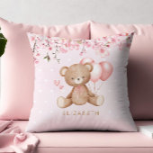 Boho Teddy Bear Watercolor Blume Personalisiert Kissen