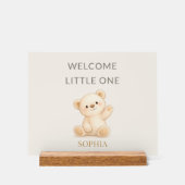 Boho Teddy Bear “Welcome Little One” Personalized Acrylschild (Vorderseite)
