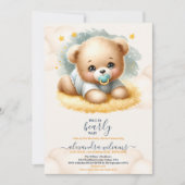 Boho Teddy Bear wir können frühes Abwarten Baby Du Einladung (Vorderseite)