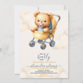 Boho Teddy Bear wir können frühes Abwarten Baby Du Einladung (Vorderseite)