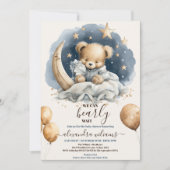 Boho Teddy Bear wir können frühes Abwarten Baby Du Einladung (Vorderseite)