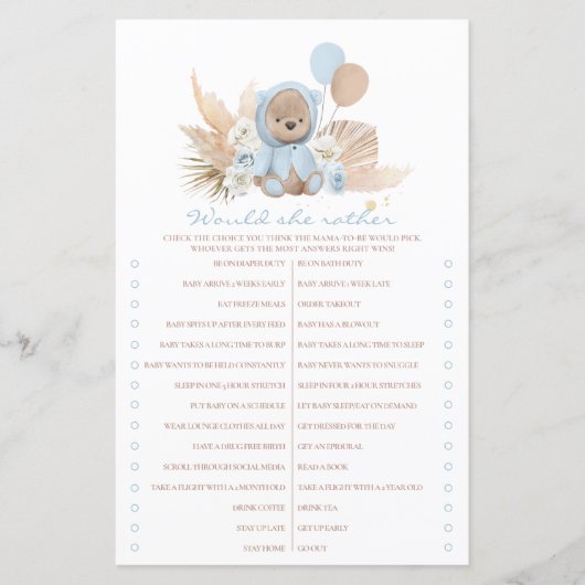 Boho Teddy Bear würde sie eher Baby Showspiel (Vorderseite)