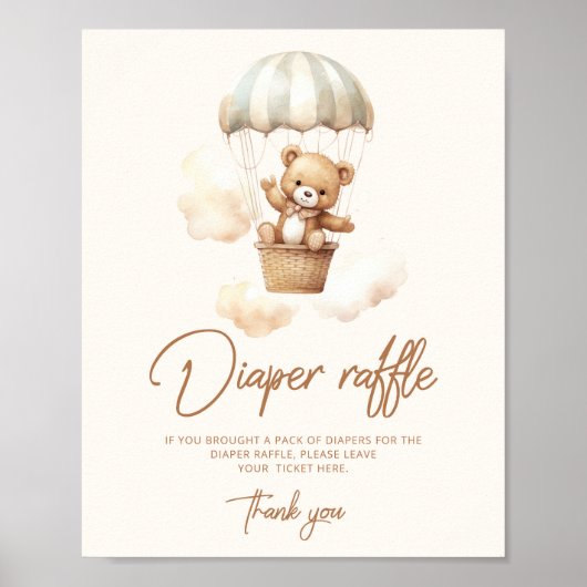 Boho Teddy trägt Windelpreisraffinerie Poster (Vorne)