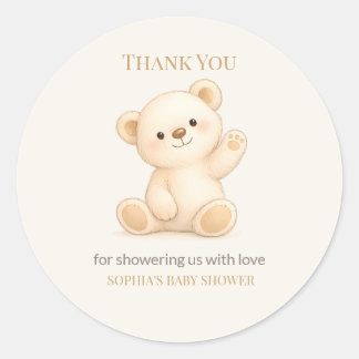 Boho-Teddybär-Baby-Party Runder Aufkleber