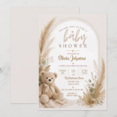 Boho-Teddybär-Baby-Shower-Einladung Save The Date (Vorne/Hinten)