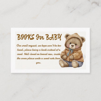 Boho-Teddybär-Bücher für Baby-Shower-Einlage  Begleitkarte