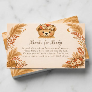Boho Teddybär Herbst Pampas Bücher für Baby Begleitkarte