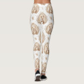 Boho-Teddybär-Regenbogen-Neutrale Blumen Leggings (Rückseite)
