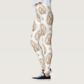 Boho-Teddybär-Regenbogen-Neutrale Blumen Leggings (Links)
