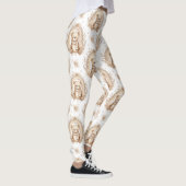 Boho-Teddybär-Regenbogen-Neutrale Blumen Leggings (Rechts)