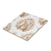 Boho-Teddybär-Regenbogen-Neutrales-Blumenmuster Fliese (Seite)